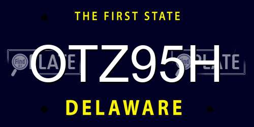 OTZ95H Delaware License Plate