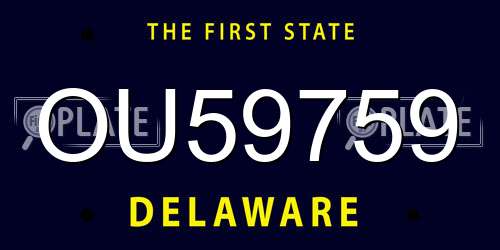 OU59759 Delaware License Plate