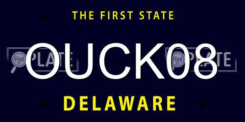 OUCK08 Delaware License Plate