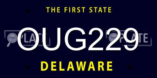 OUG229 Delaware License Plate