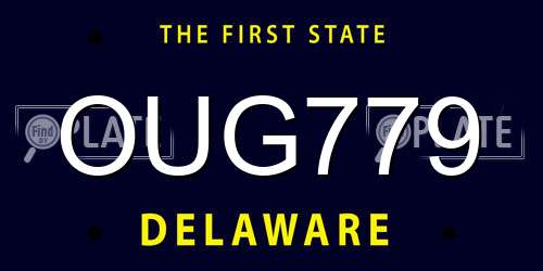 OUG779 Delaware License Plate
