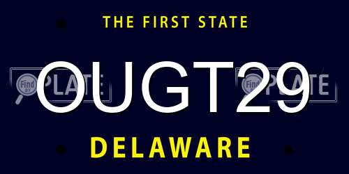 OUGT29 Delaware License Plate