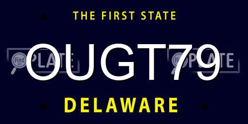 OUGT79 Delaware License Plate