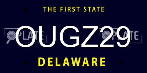 OUGZ29 Delaware License Plate