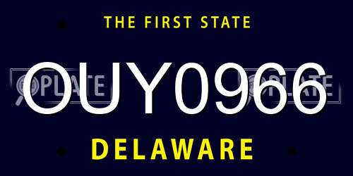 OUY0966 Delaware License Plate
