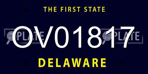 OV01817 Delaware License Plate