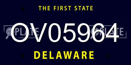 OV05964 Delaware License Plate