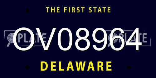 OV08964 Delaware License Plate