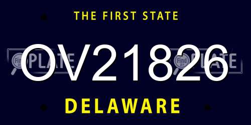OV21826 Delaware License Plate