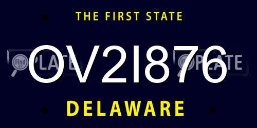 OV2I876 Delaware License Plate