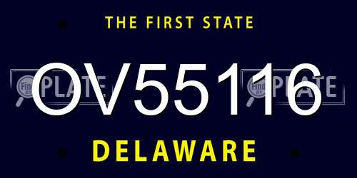 OV55116 Delaware License Plate