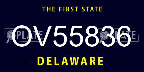OV55836 Delaware License Plate