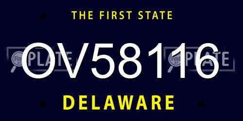 OV58116 Delaware License Plate