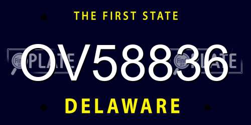 OV58836 Delaware License Plate