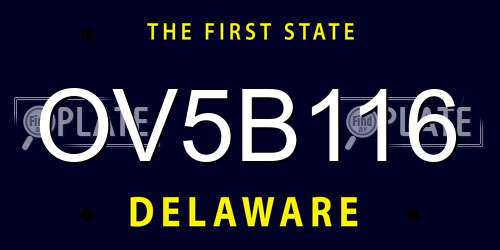 OV5B116 Delaware License Plate