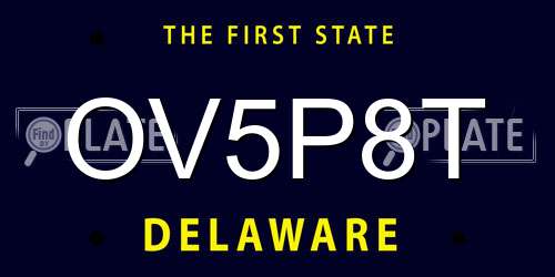 OV5P8T Delaware License Plate
