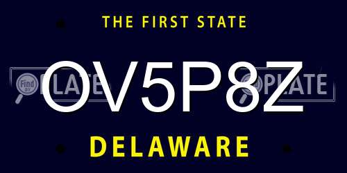 OV5P8Z Delaware License Plate