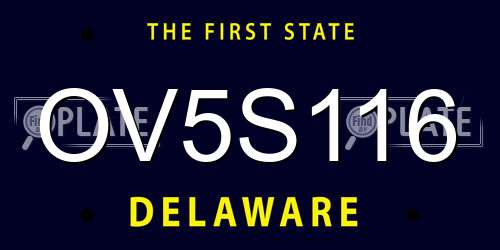 OV5S116 Delaware License Plate