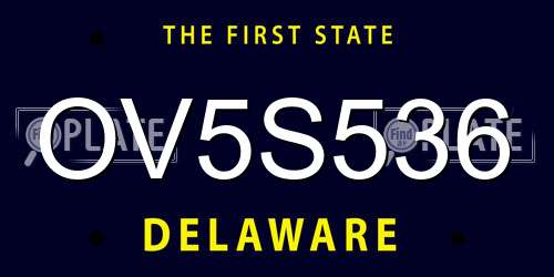 OV5S536 Delaware License Plate