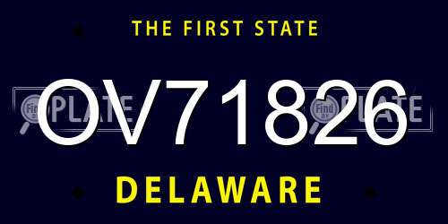 OV71826 Delaware License Plate