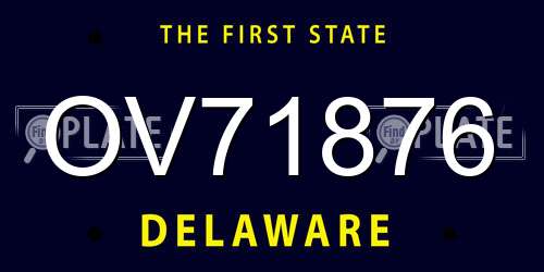 OV71876 Delaware License Plate