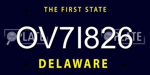 OV7I826 Delaware License Plate