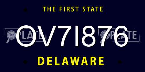 OV7I876 Delaware License Plate