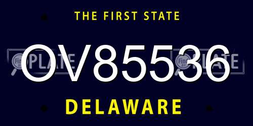 OV85536 Delaware License Plate