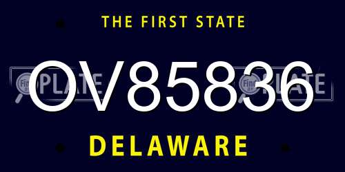 OV85836 Delaware License Plate