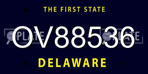 OV88536 Delaware License Plate