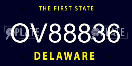 OV88836 Delaware License Plate