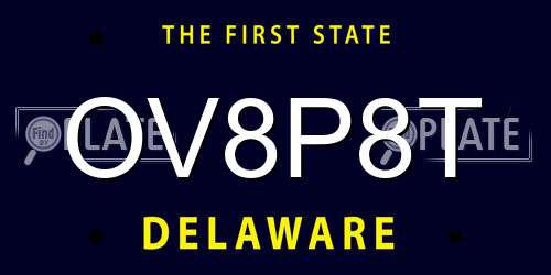 OV8P8T Delaware License Plate