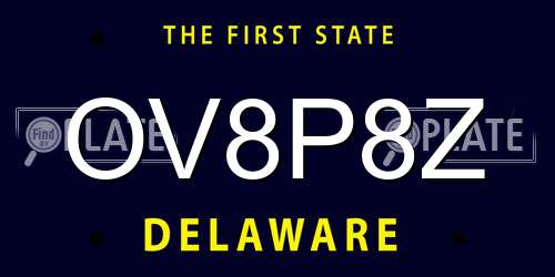 OV8P8Z Delaware License Plate