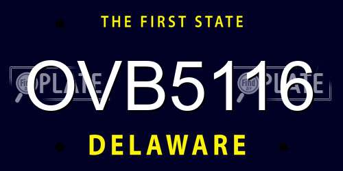 OVB5116 Delaware License Plate