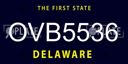 OVB5536 Delaware License Plate