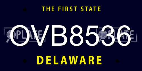 OVB8536 Delaware License Plate