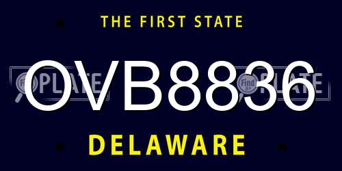 OVB8836 Delaware License Plate