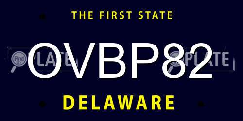 OVBP82 Delaware License Plate