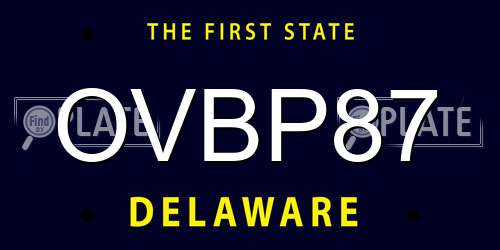 OVBP87 Delaware License Plate