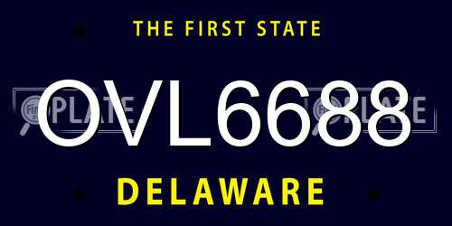 OVL6688 Delaware License Plate