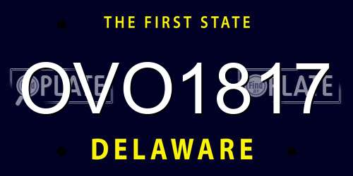 OVO1817 Delaware License Plate