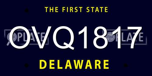 OVQ1817 Delaware License Plate