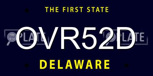 OVR52D Delaware License Plate