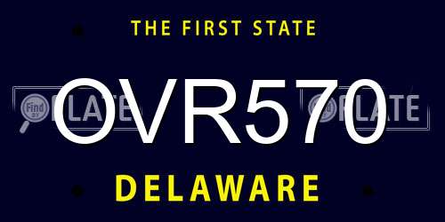 OVR570 Delaware License Plate