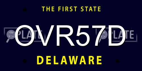 OVR57D Delaware License Plate