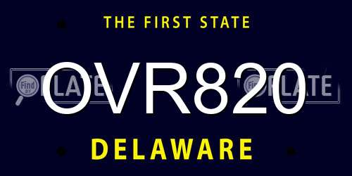 OVR820 Delaware License Plate