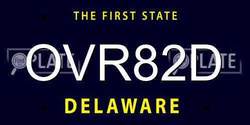 OVR82D Delaware License Plate