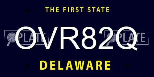 OVR82Q Delaware License Plate
