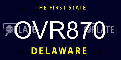 OVR870 Delaware License Plate