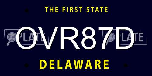 OVR87D Delaware License Plate